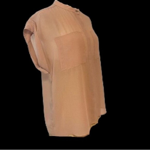 Cabi By Anthropologie Top Cabichai Tea Sheer 970 Cap Sleeve Blouse Medium - Picture 5 of 13